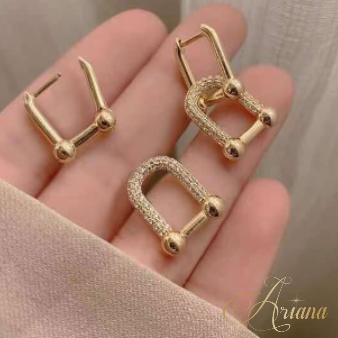 Editha Horseshoe Zircon Earrings