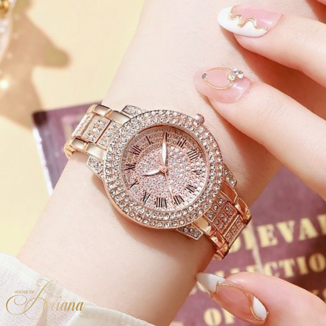 Belize Studded Rhinestone Watch (Waterproof)