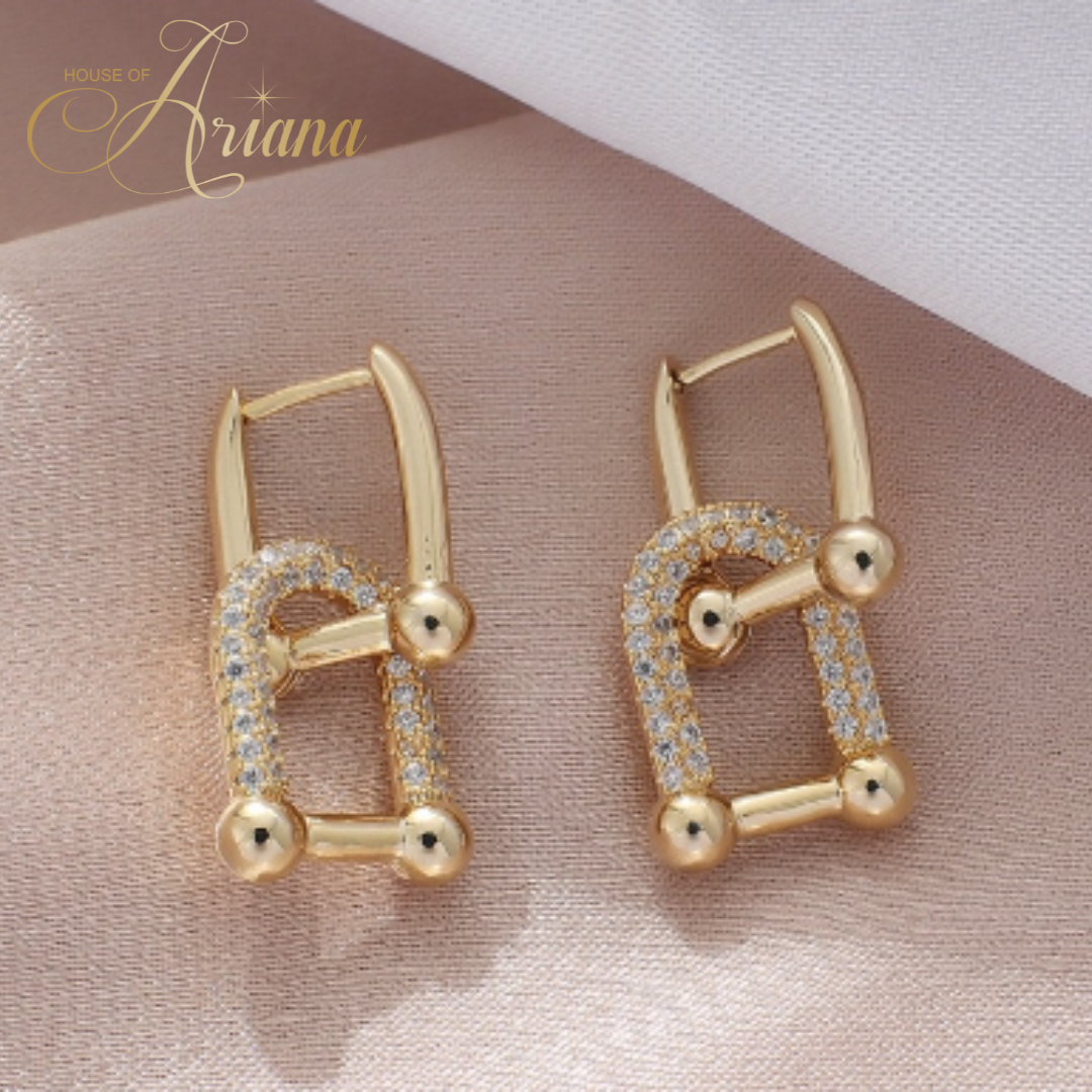 Editha Horseshoe Zircon Earrings